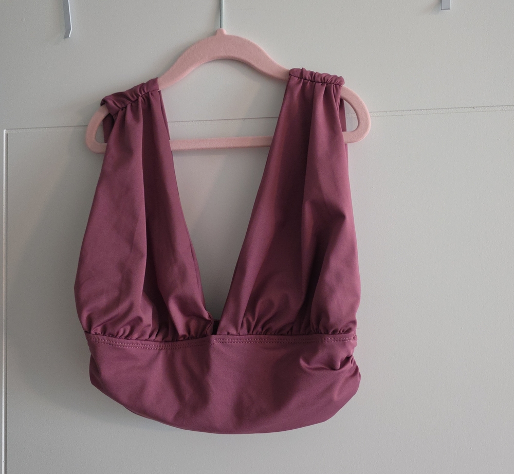 Cider Ruched Deep-V Sling Bag in Dusty Rose